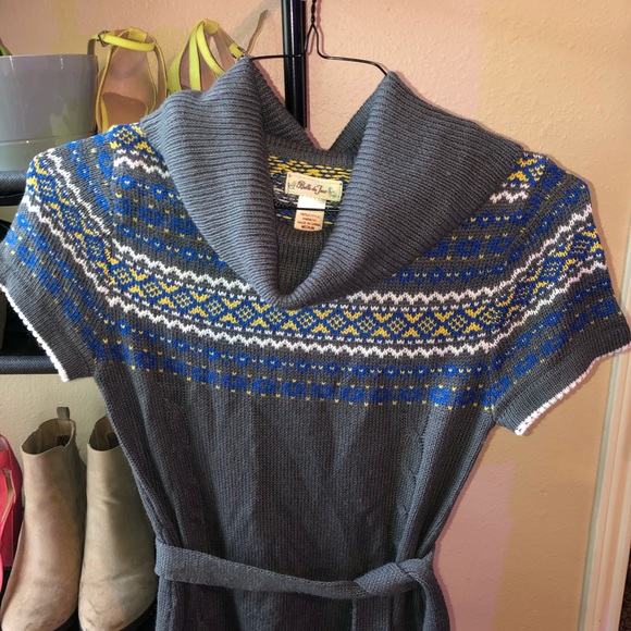 Gray Sweater Dress w/ Blue & Gold Stitching 💙💛 - Picture 2 of 4
